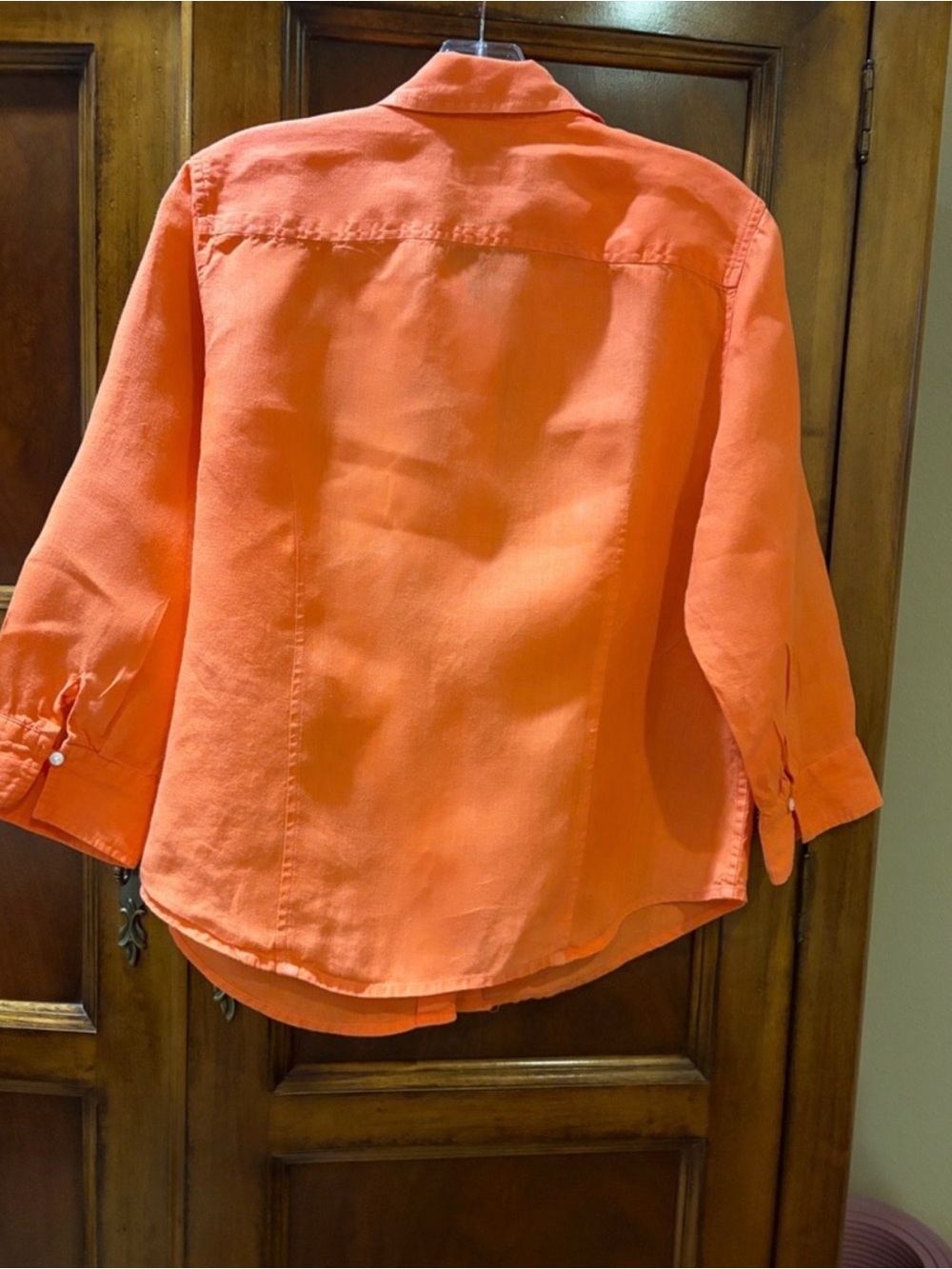Talbots Orange Button-Down Shirt - Picture 4 of 10